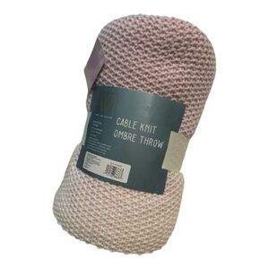 50”x 60” Throw Wayland Square Cable Knit Ombre Pink Lavender Purple New Unopened